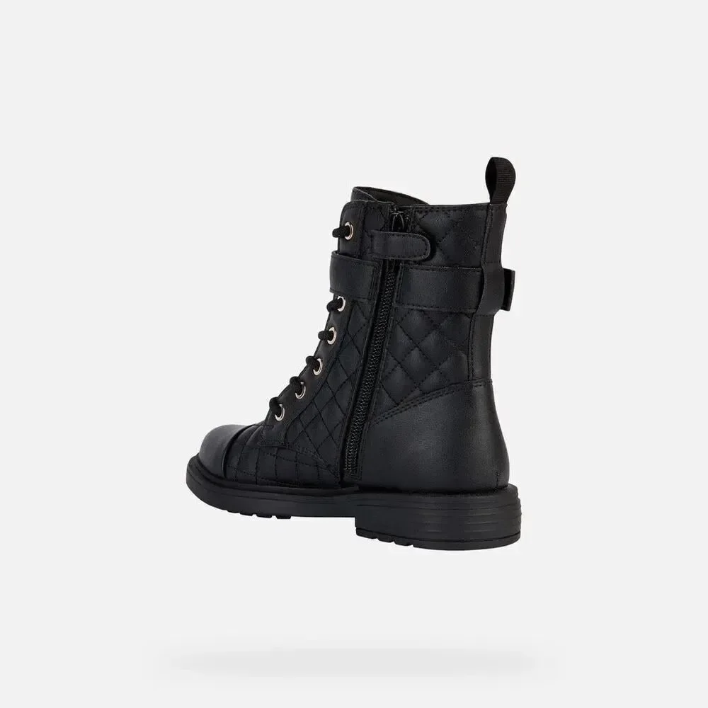 Geox NWT Girls’ Eclair 30 Synthetic Leather Boots Black Youth US 12